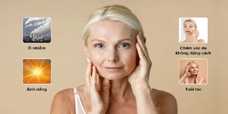 Có nhiều nguyên nhân khiến gương mặt trở nên già trước tuổi